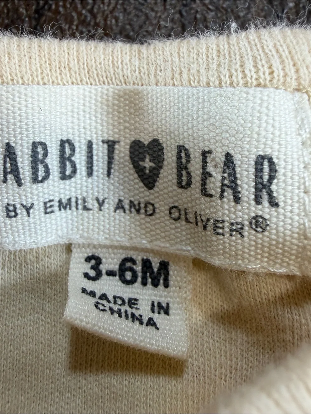 Rabbit & Bear Snap Baby Bodysuits - Pumpkins White and Tan Sz 3-6M